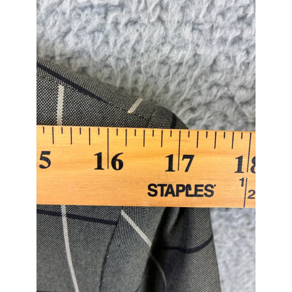 Le Suit Windowpane Plaid Skirt Suit Set Womens 10 Grey Vintage Office Tailored - Picture 9 of 16